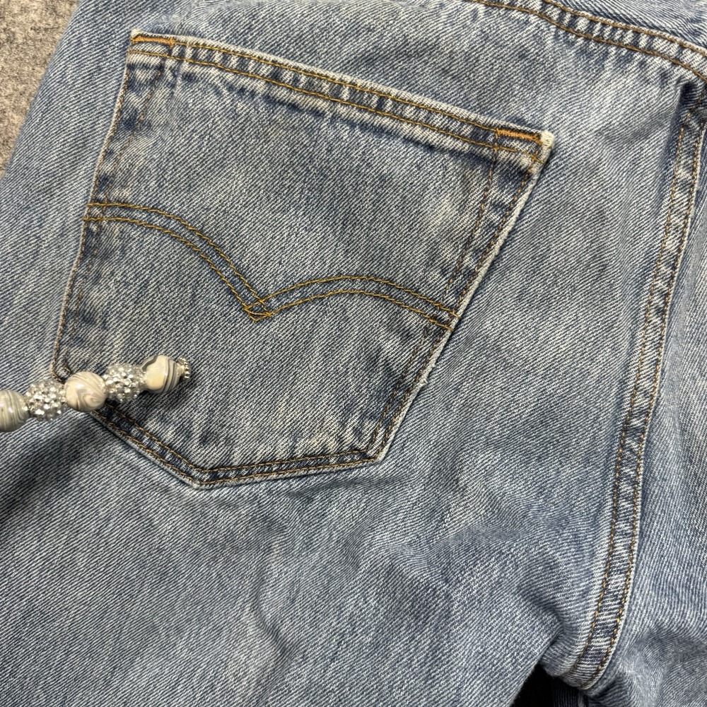 Vintage Levi's 501‎ Jeans Men's 33x29 Light Wash Distressed Button Fly S40196 - Picture 13 of 16
